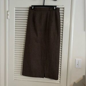 Requirements Vintage Brown Plaid Midi Skirt size 10